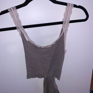 lace strap, back tie tank